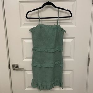 Runched Tight Mini Green Dress